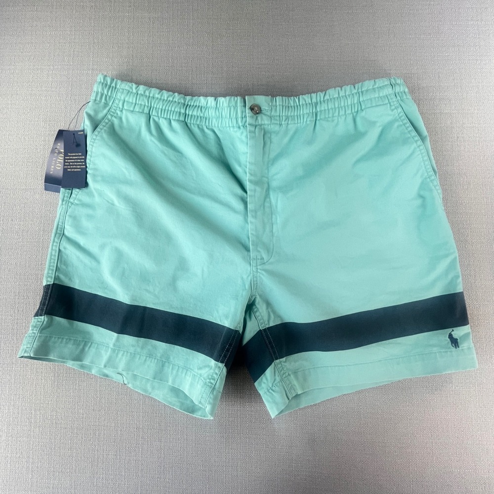 Polo Ralph Lauren Shorts Mens XXL Mint Green Striped Stretch Classic Fit NWT